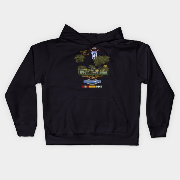 Ranger Infil  - N Co, Ranger, 173rd Airborne Bde, Vietnam Jungle Kids Hoodie by twix123844